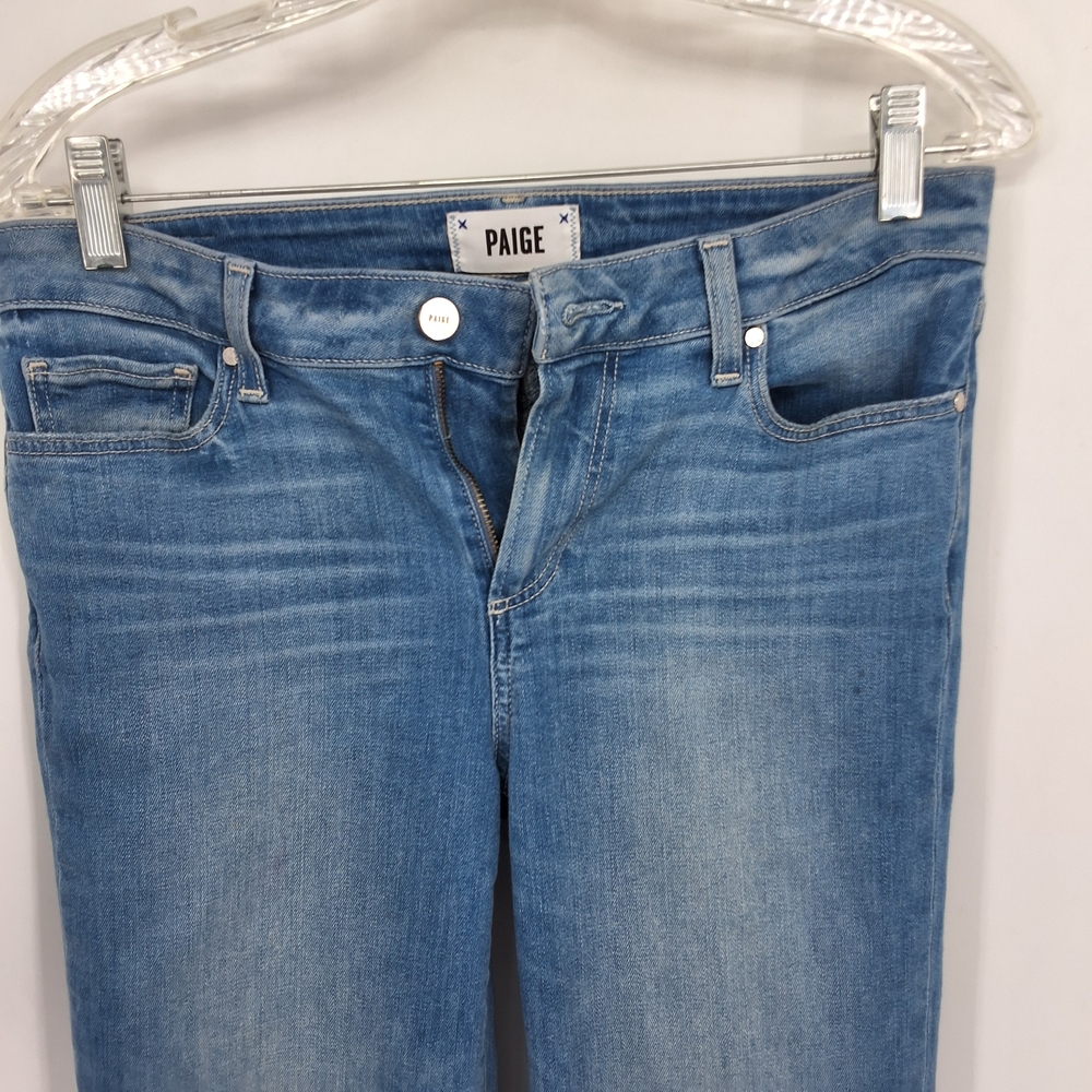 PAIGE Light Blue Flare Jeans - Picture 2 of 6